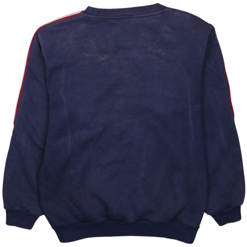 Adidas Boys Blue Crew Neck Pullover Sweatshirt Size 152 Logo Sportswear