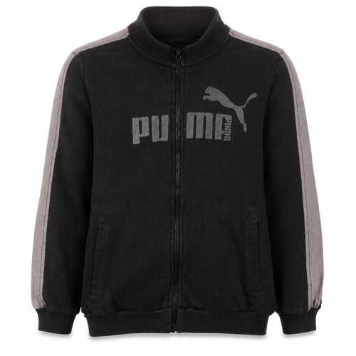 Puma Boys Black Track Jacket Size 12 Years Full Zip Logo Sportswear