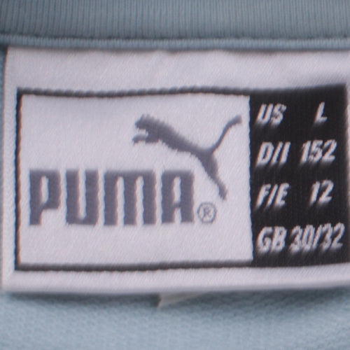 Puma Womens Blue Pullover Sweatshirt Size 12 Crew Neck Logo