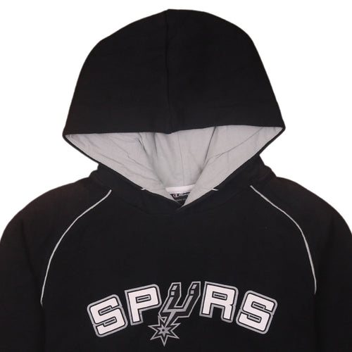 Champion Boys Black Spurs Pullover Hoodie 11-12 Years Fleece Lined