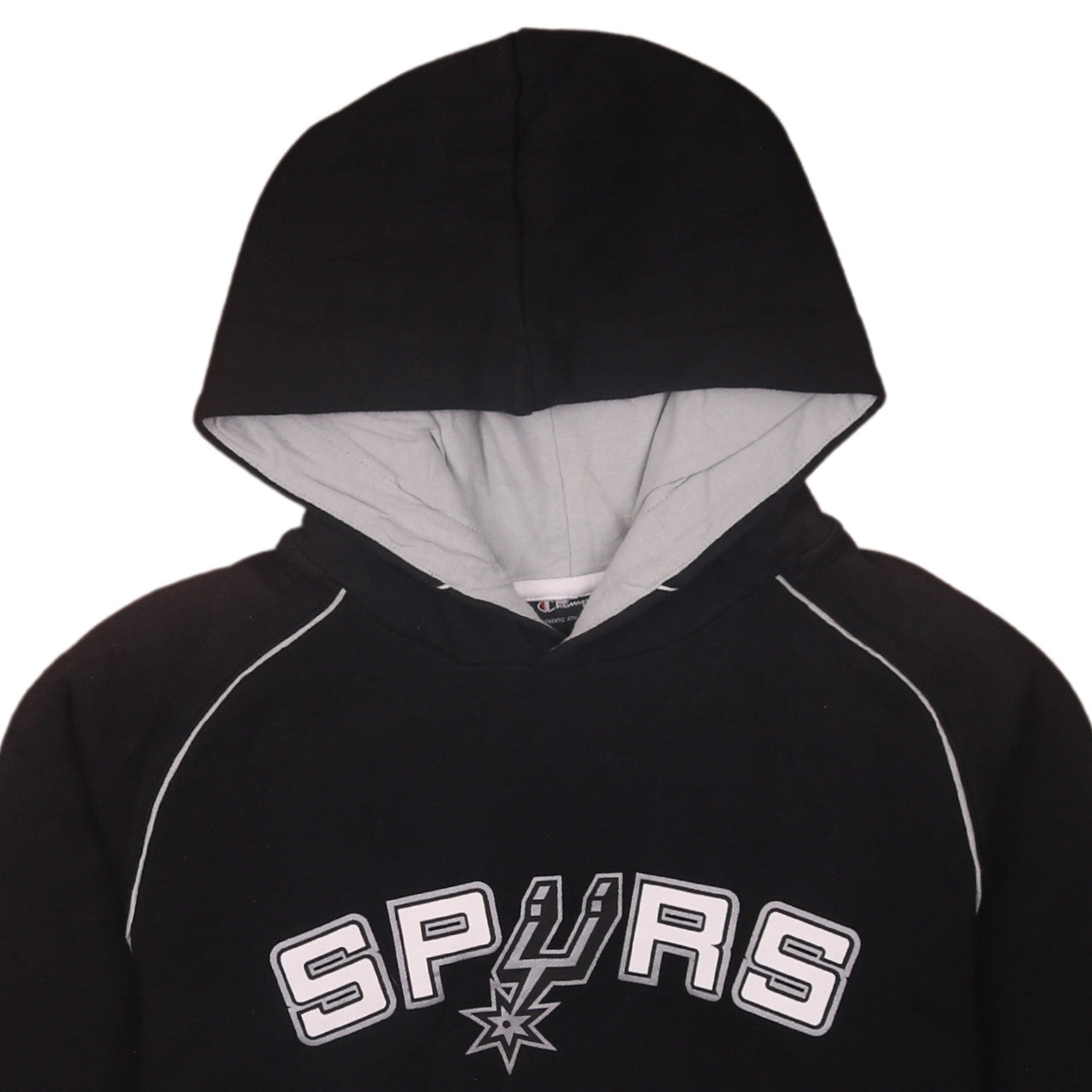 Champion Boys Black Spurs Pullover Hoodie 11-12 Years Fleece Lined