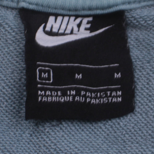 Nike Women's Blue Pullover Sweatshirt Medium Crew Neck Embroidered Logo