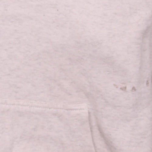 Nike Women Beige Pullover Hoodie Medium Cotton Blend Logo