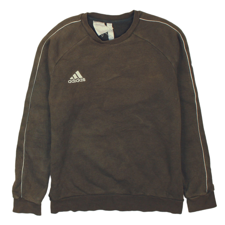 Adidas Boys Brown Pullover Fleece Sweatshirt M Regular Fit Long Sleeve