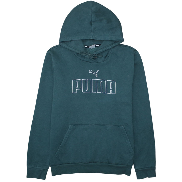 Puma Mens Green Pullover Hoodie L Logo Graphic Sweatshirt
