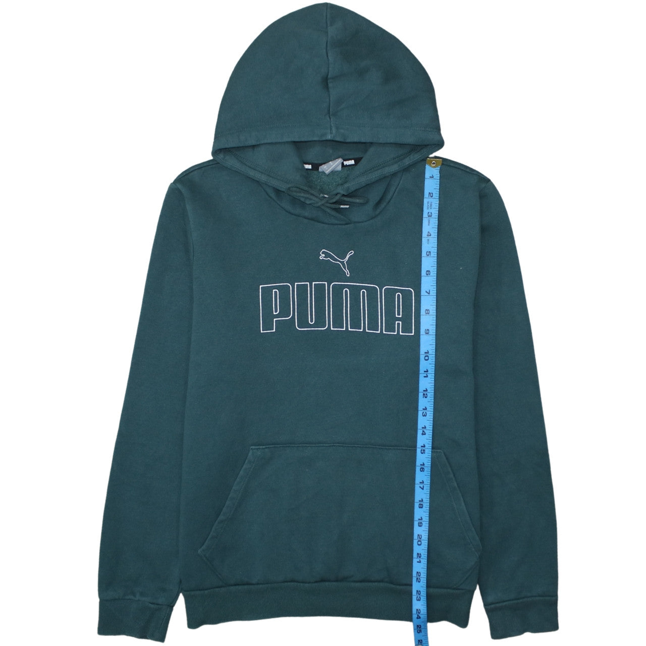 Puma Mens Green Pullover Hoodie L Logo Graphic Sweatshirt