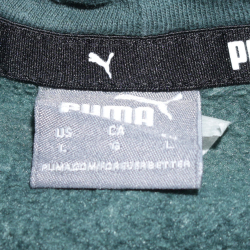 Puma Mens Green Pullover Hoodie L Logo Graphic Sweatshirt