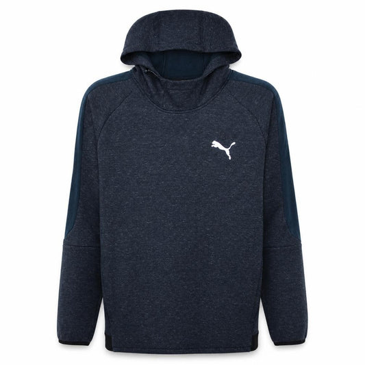 Front view of Puma Men's Blue XL Hooded Track Jacket with Reflective Logo