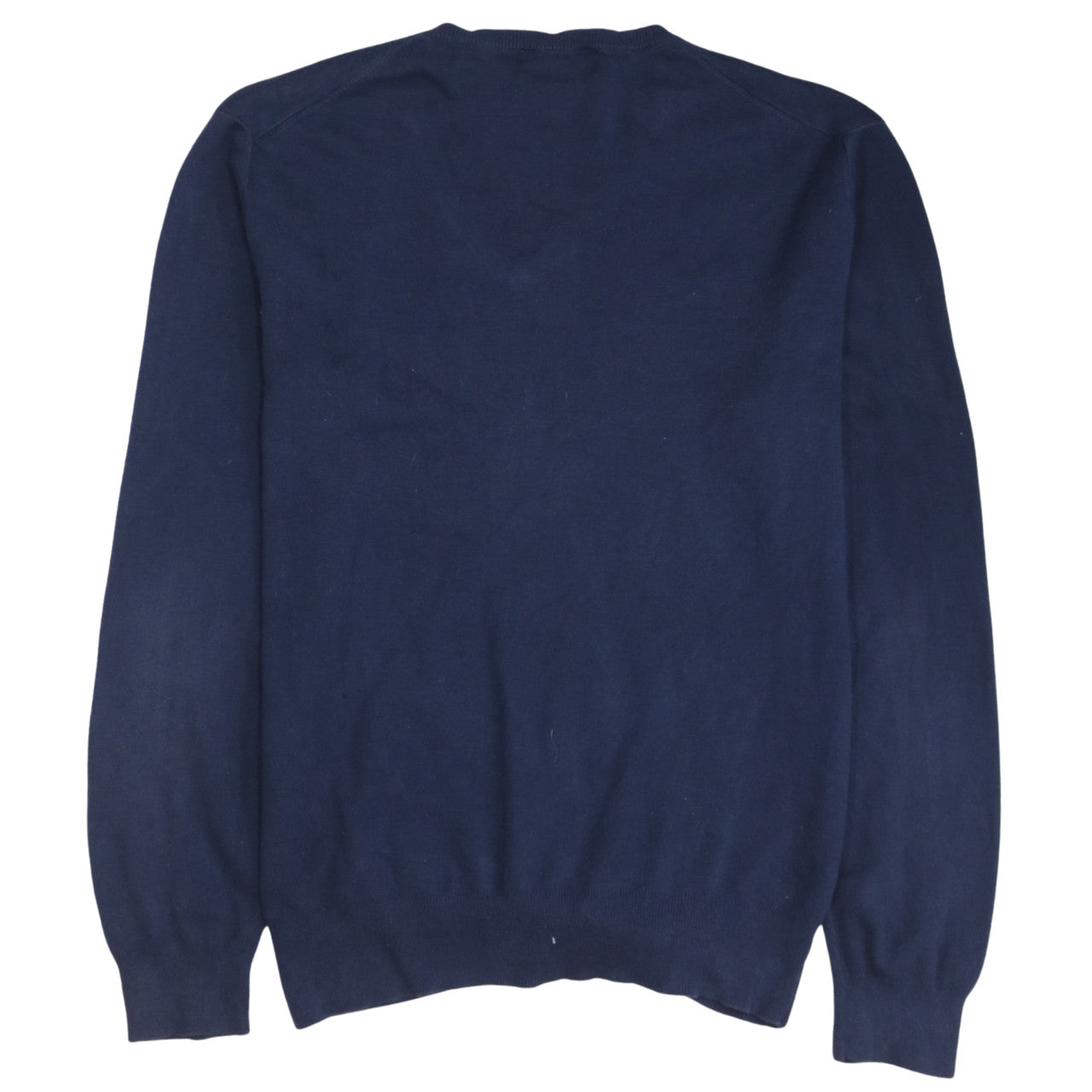 Ralph Lauren Men’s Blue V-Neck Slim Fit Cotton Jumper Size L