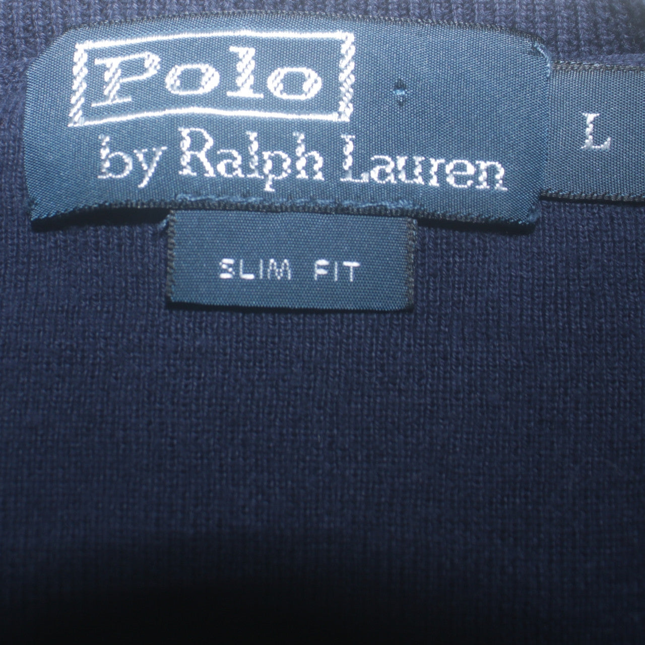 Ralph Lauren Men’s Blue V-Neck Slim Fit Cotton Jumper Size L
