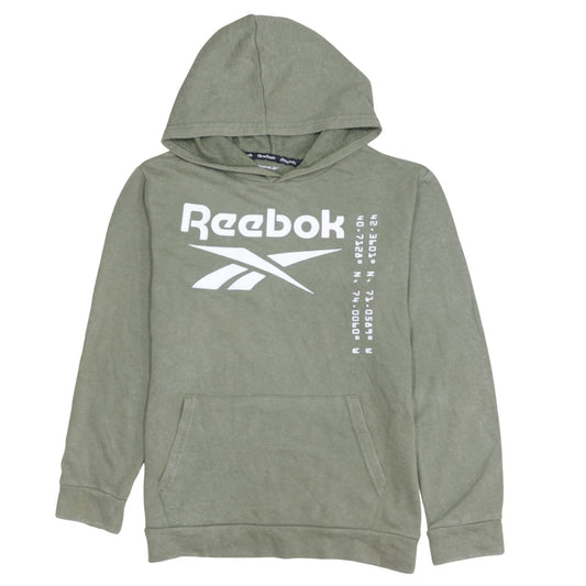 Reebok Teens Green Pullover Hoodie L 14-16 Cotton Blend