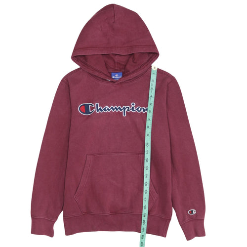 Champion Boys Burgundy Hoodie 11-12 Years Pullover Fleece Logo Casual