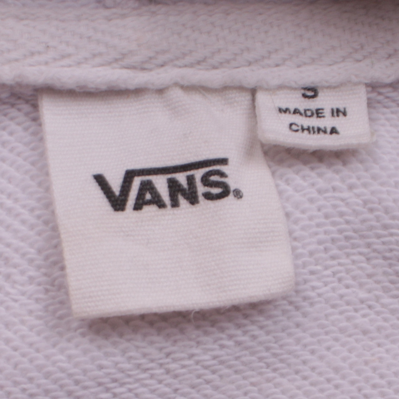 Vans Men’s White Pullover Hoodie Small Logo Graphic Fleece