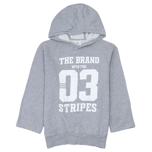 Adidas Womens Grey Pullover Hoodie Small 'The Brand with the 03 Stripes'