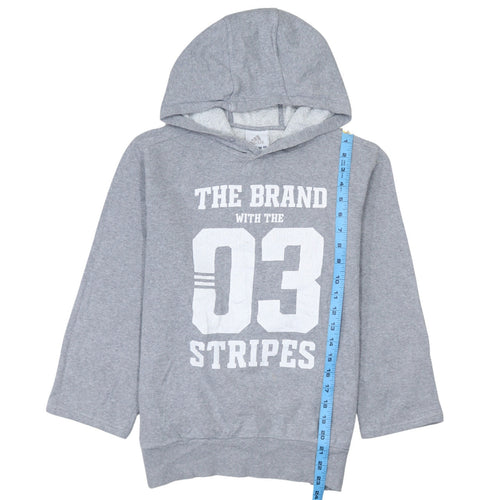 Adidas Womens Grey Pullover Hoodie Small 'The Brand with the 03 Stripes'