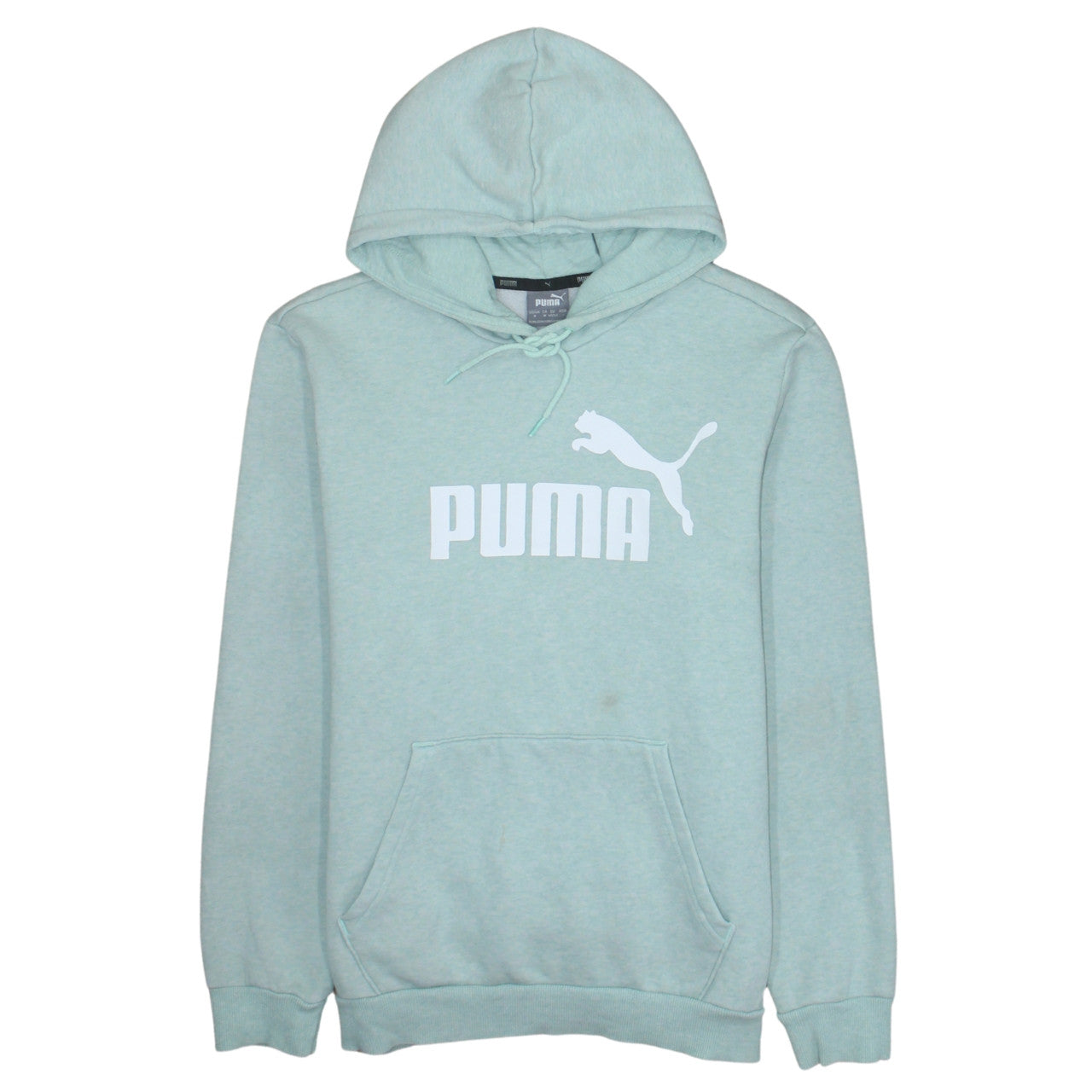 Puma Men's Green Pullover Hoodie Size M Regular Fit Logo Sweatshirt