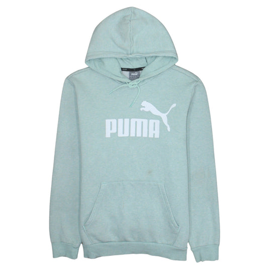 Puma Men's Green Pullover Hoodie Size M Regular Fit Logo Sweatshirt