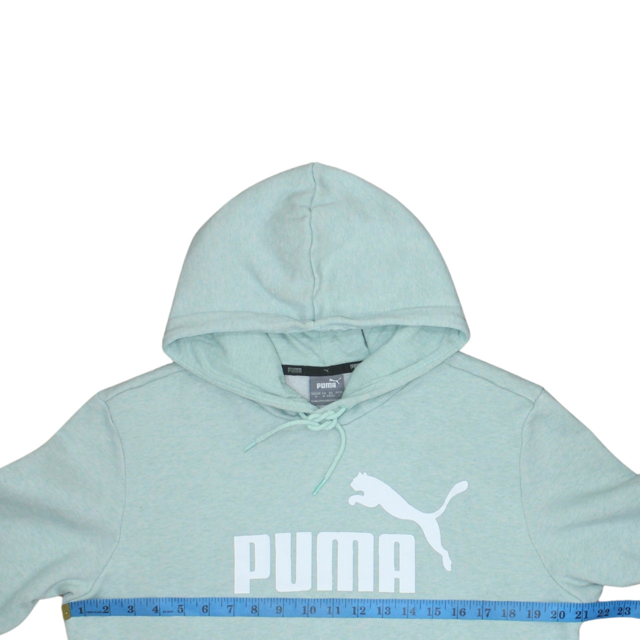 Puma Men's Green Pullover Hoodie Size M Regular Fit Logo Sweatshirt