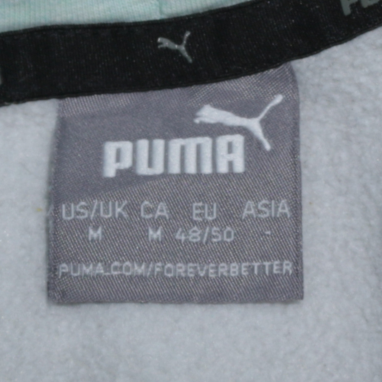 Puma Men's Green Pullover Hoodie Size M Regular Fit Logo Sweatshirt