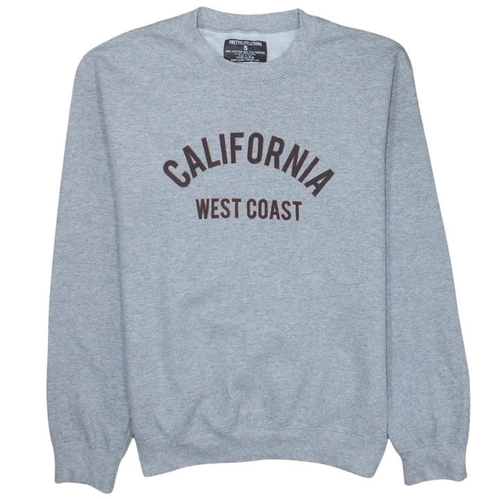 PrettyLittleThing Women’s Grey California West Coast Pullover Sweatshirt Size S