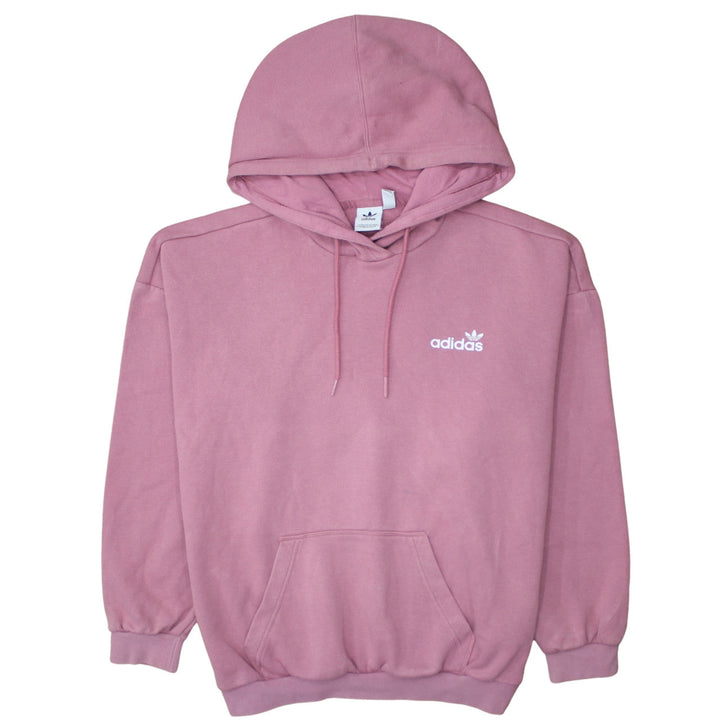 Adidas Womens Pink Pullover Hoodie Size 10 Logo Hooded Sweatshirt