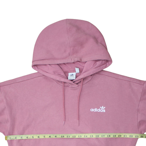 Adidas Womens Pink Pullover Hoodie Size 10 Logo Hooded Sweatshirt