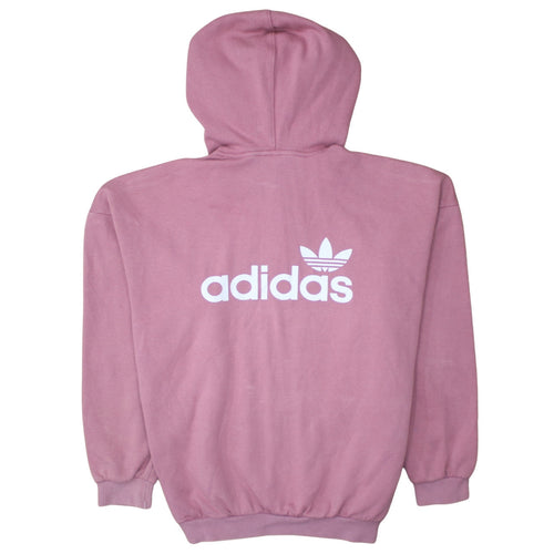 Adidas Womens Pink Pullover Hoodie Size 10 Logo Hooded Sweatshirt
