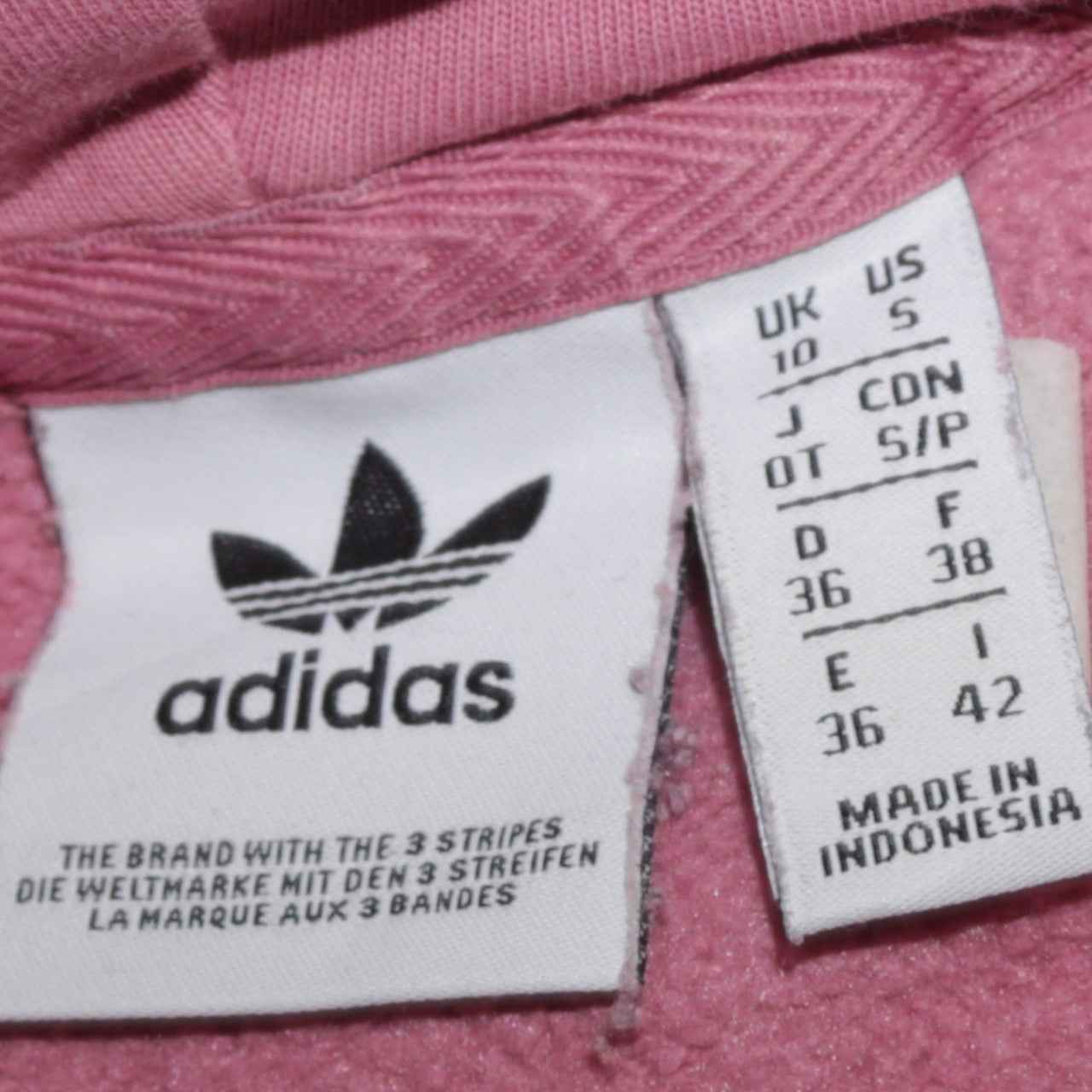 Adidas Womens Pink Pullover Hoodie Size 10 Logo Hooded Sweatshirt