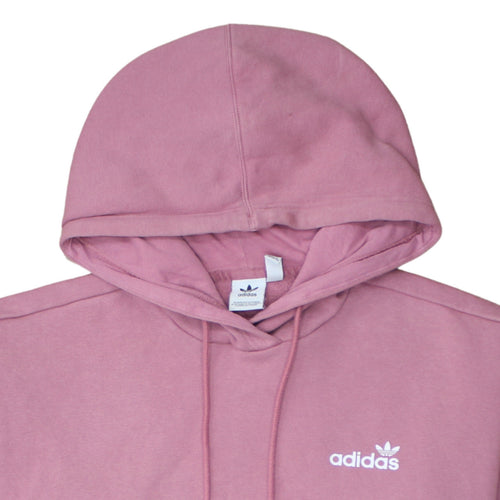 Adidas Womens Pink Pullover Hoodie Size 10 Logo Hooded Sweatshirt