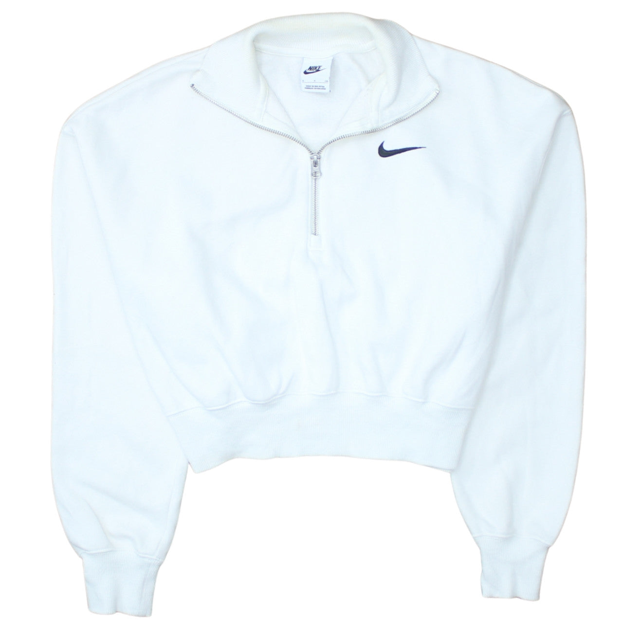 Nike Women's White Small 1/4 Zip Pullover Sweatshirt