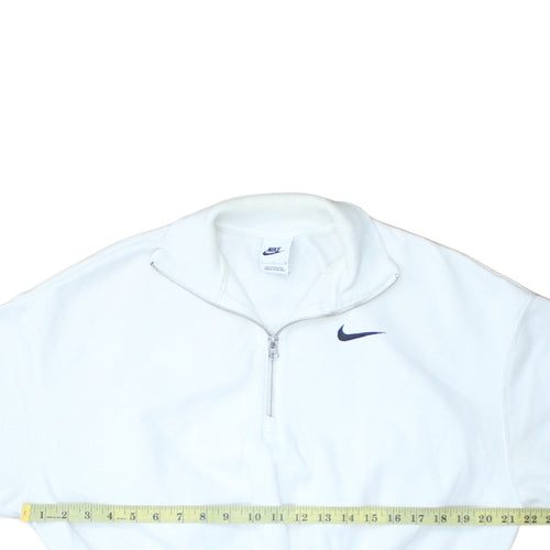 Nike Women's White Small 1/4 Zip Pullover Sweatshirt