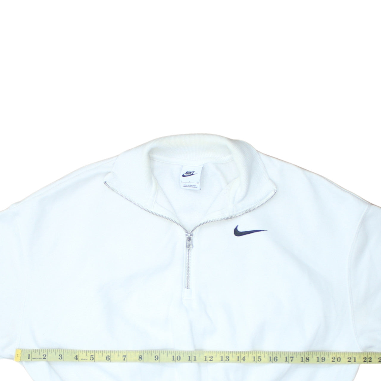 Nike Women's White Small 1/4 Zip Pullover Sweatshirt