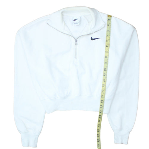 Nike Women's White Small 1/4 Zip Pullover Sweatshirt