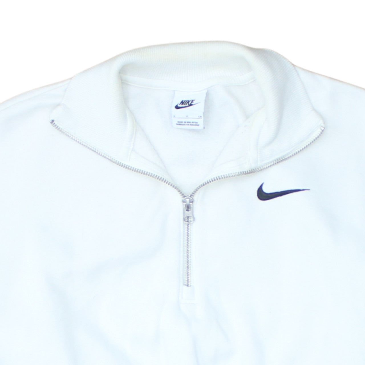 Nike Women's White Small 1/4 Zip Pullover Sweatshirt