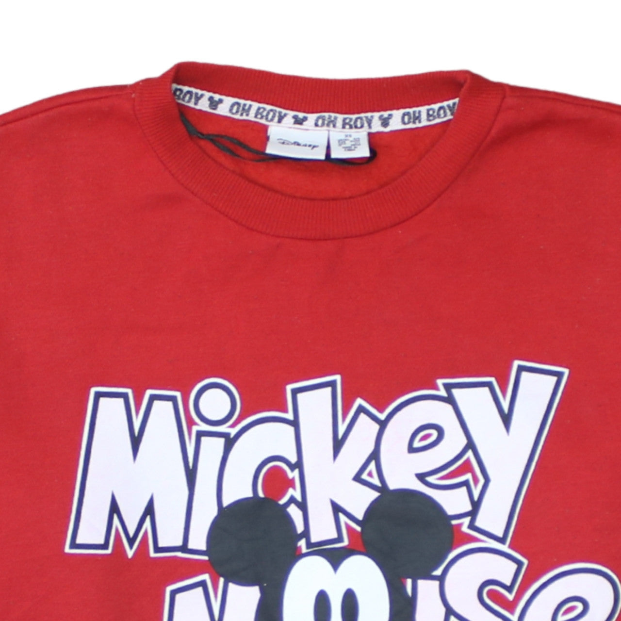 Disney Women Red Mickey Mouse Pullover Sweatshirt XS
