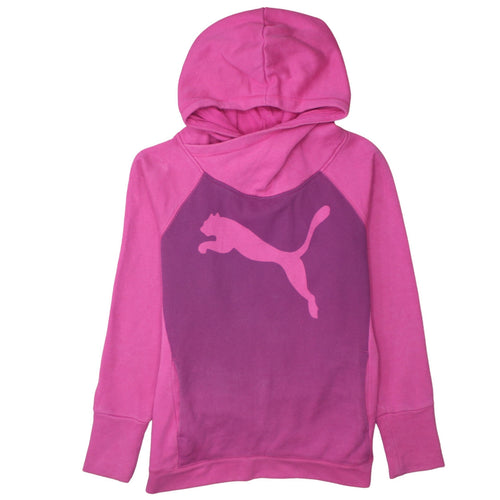 Puma Women's Pink Pullover Hoodie Size 12 Cotton Blend Casual