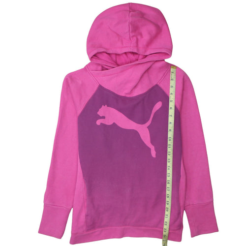 Puma Women's Pink Pullover Hoodie Size 12 Cotton Blend Casual