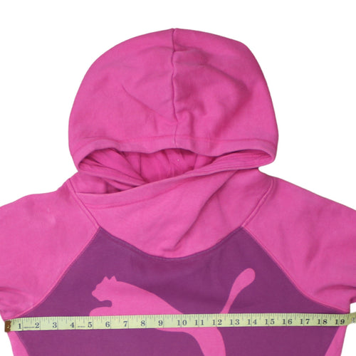 Puma Women's Pink Pullover Hoodie Size 12 Cotton Blend Casual