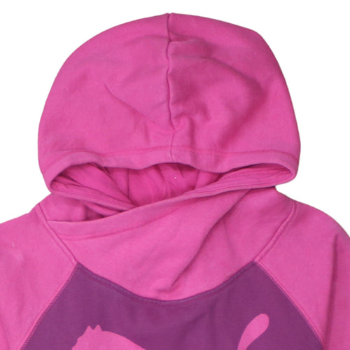 Puma Women's Pink Pullover Hoodie Size 12 Cotton Blend Casual