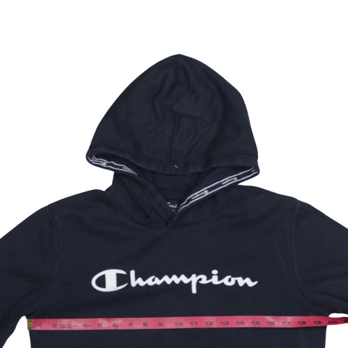 Champion Boys Black Hoodie 2XL 15-16 Years Pullover Fleece Sweatshirt