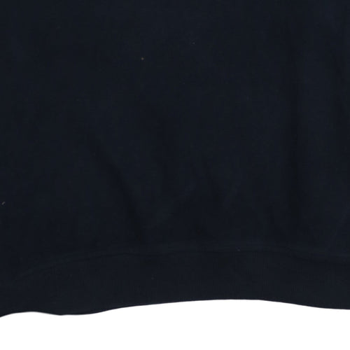 Hugo Boss Men's Black 2XL Henley Sweatshirt Collared Classic Fit