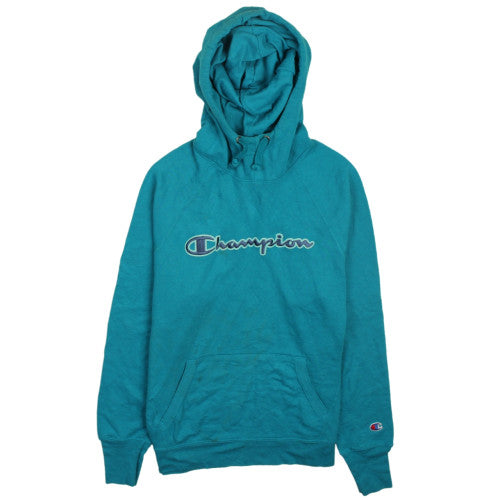 Champion Men's Blue Pullover Hoodie Size S Fleece Logo Sweatshirt