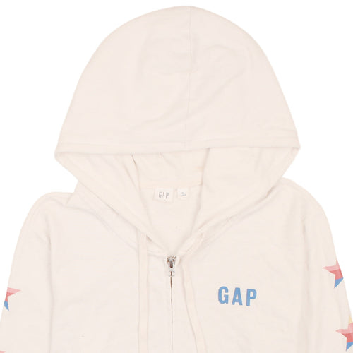 GAP Men’s White XL Full Zip Hoodie with Star Sleeves