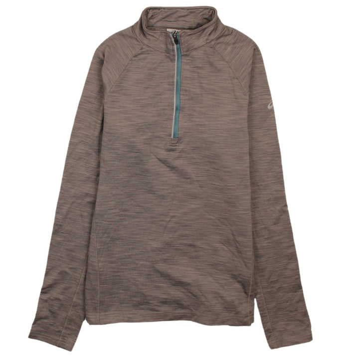 Asics Men's Brown 1/2 Zip Running Sweatshirt Size S Lightweight