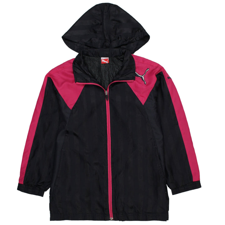 Puma Boys Black Pink Hooded Windbreaker Jacket 12 Years
