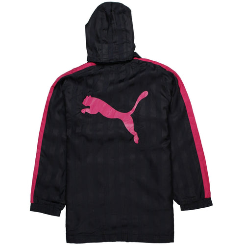 Puma Boys Black Pink Hooded Windbreaker Jacket 12 Years