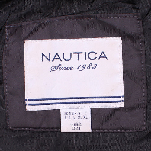 Nautica Men's Black L Hooded Long Puffer Coat Winter Warm