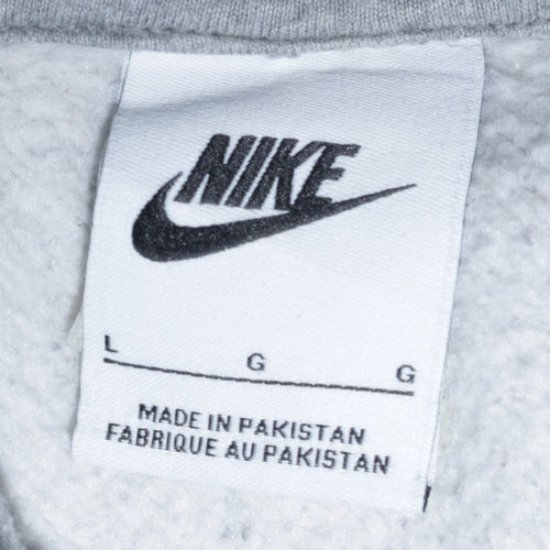 Nike Men's Grey Pullover Hoodie Size L Regular Fit Fleece