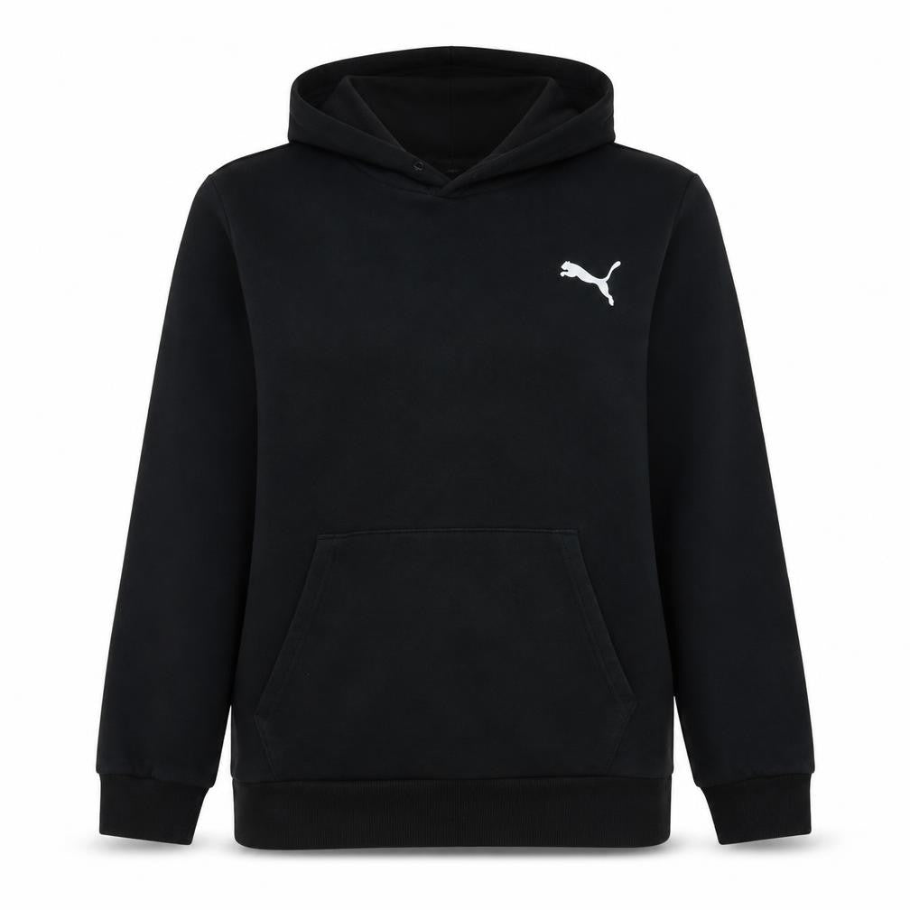 Front view of Puma Women's Black XXL Pullover Hoodie with Logo Front