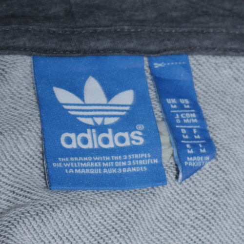 Adidas Men Grey Full Zip Hoodie Size M Regular Fit Sportswear